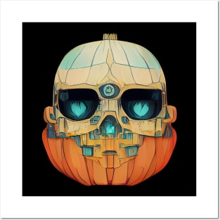 Pumpkin Skull Halloween Posters and Art